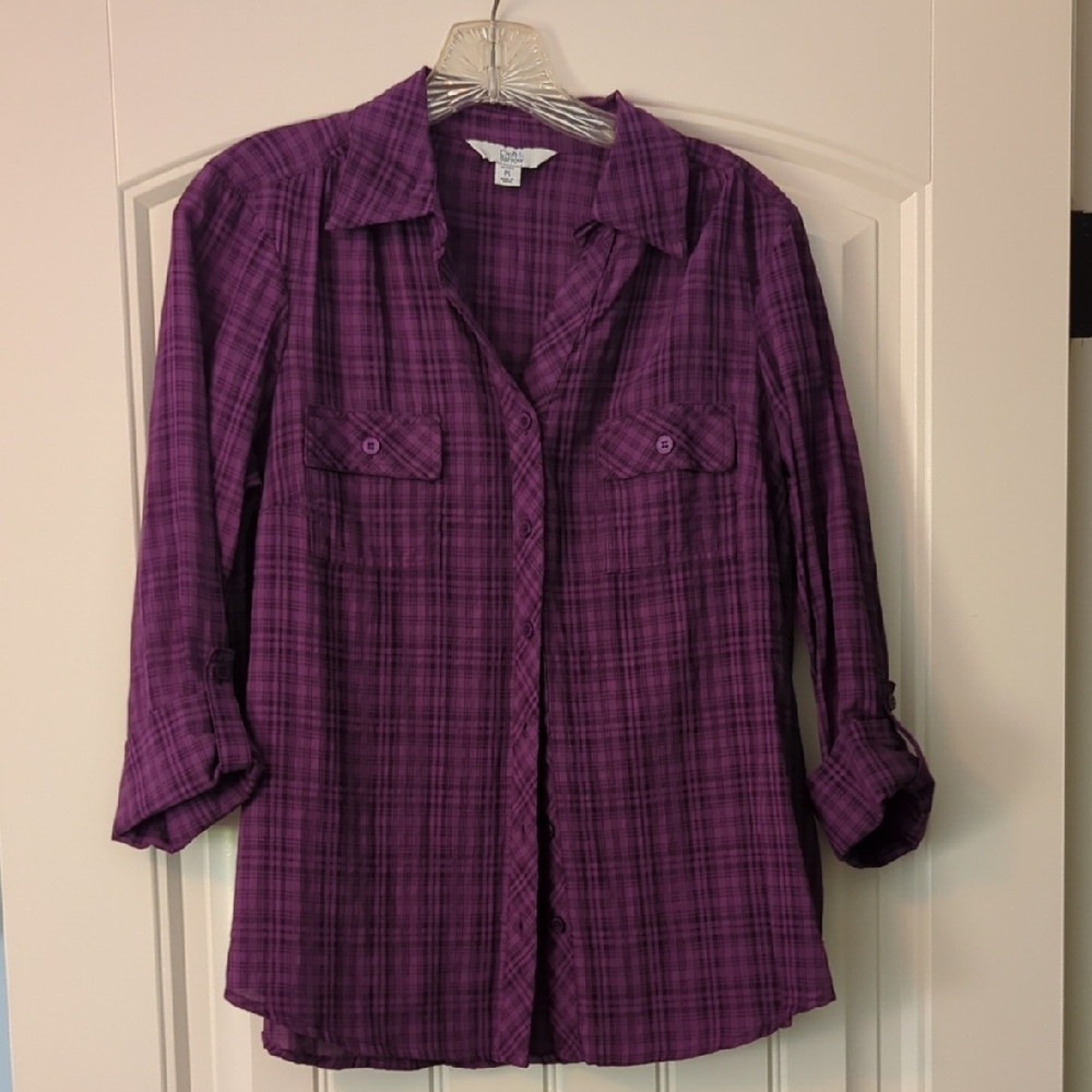 Croft & Barrow Violet Checkered Shirt